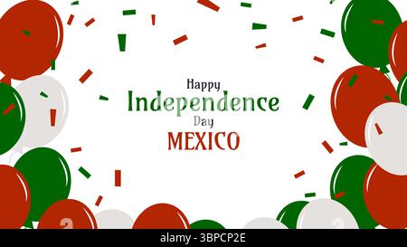 Fête de l'indépendance mexicaine Viva Mexico Fiesta 16e. Fond de bannière de carte d'affiche de modèle de conception. Illustration vectorielle Illustration de Vecteur