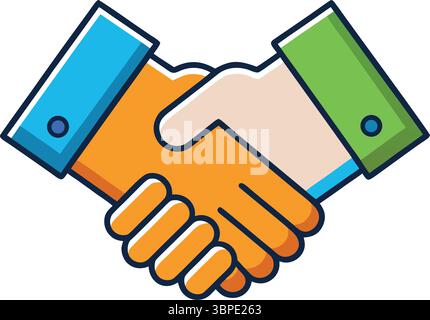 Poignée de main professionnelle Accord de partenariat d'affaires Contrat de collaboration contractuelle réussite Illustration de Vecteur