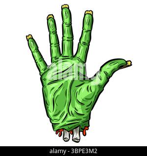 Dessin animé Zombie Undead Rotten Hand création d'une illustration de symbole Banque D'Images