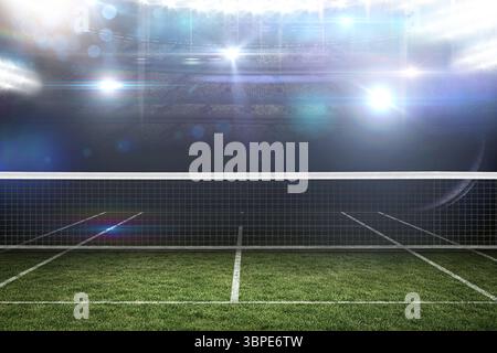 Image numérique du terrain de tennis sur la nuit Banque D'Images