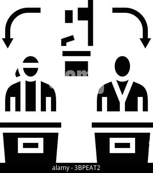 illustration vectorielle d'icône de glyphe de politique de parité des sexes Illustration de Vecteur