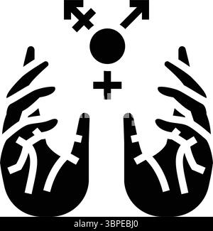 mains de soutien autour des icônes de genre illustration vectorielle d'icône de glyphe Illustration de Vecteur