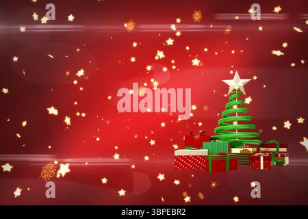 Forme d'arbre de Noël sur étoiles Banque D'Images