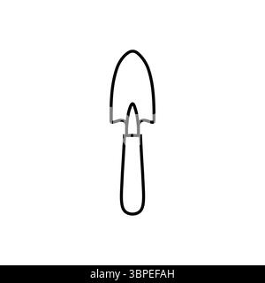 Illustration de contour minimaliste d'une truelle de main de jardin, parfaite pour le jardinage et les thèmes d'aménagement paysager. Illustration de Vecteur