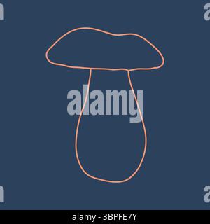 Fond de champignon sauvage de forêt dessiné à la main. Motif vectoriel botanique. Logo Doodle. Illustration vectorielle de nourriture saine pour la conception de menu, étiquette, icône Illustration de Vecteur