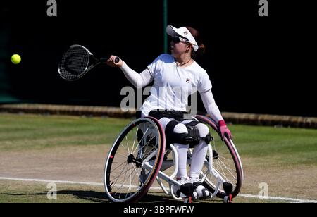 Le neuvième jour des championnats de Wimbledon 2025 au All England Lawn Tennis and Croquet Club, Londres. Date de la photo : mardi 8 juillet 2025. Banque D'Images