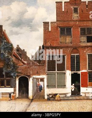 Vermeer 'la petite rue', c1660, vue de maisons à Delft ; peinture de Johannes Vermeer, peintre néerlandais de l'âge d'or du XVIIe siècle du style de vie néerlandais des années 1600 Banque D'Images