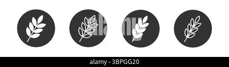 Icônes de feuilles et de blé représentant l'agriculture, l'agriculture, la nature, la croissance organique, les concepts écologiques, durabilité et éléments botaniques Illustration de Vecteur