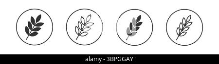 Icônes de feuilles et de blé représentant l'agriculture, l'agriculture, la nature, la croissance organique, les concepts écologiques, durabilité et éléments botaniques Illustration de Vecteur