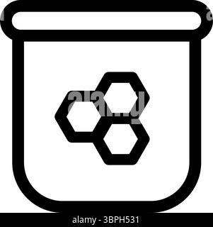Miel avec le symbole des nids d'abeilles - icône de l'agriculture écologique. Illustration de Vecteur