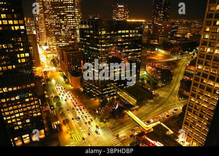 Vue sur les rues de Los Angeles d'en haut Banque D'Images