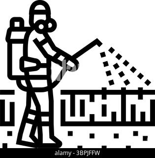 illustration vectorielle d'icône de ligne de pesticides de pulvérisation Illustration de Vecteur