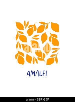 Affiche dessinée à la main avec des citrons Illustration de Vecteur