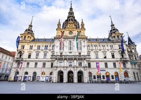 Graz, Autriche - 05.02.2024 : Hôtel de ville de Graz, ou ville hal, sur la place principale de la ville de Graz, Autriche, Europe Banque D'Images