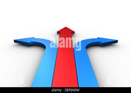 Les flèches rouges et bleues Banque D'Images