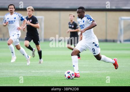 Copenhague, Danemark. 08 juillet 2025. Youssoufa Moukoko (9 ans) du FC Copenhague vu lors d'un match test de pré-saison entre le FC Copenhague et le FC Fredericia au 10ern du centre d'entraînement du FC Copenhague à Frederiksberg, Copenhague. Crédit : Gonzales photo/Alamy Live News Banque D'Images