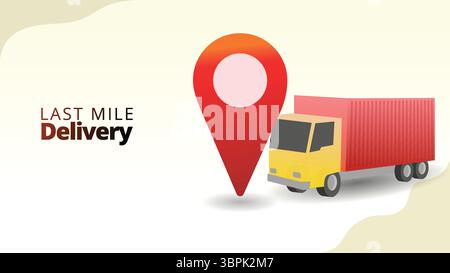 concept de livraison du dernier kilomètre. Livraison étape finale au client. illustration vectorielle de concept de gestion de la chaîne logistique. Illustration de Vecteur