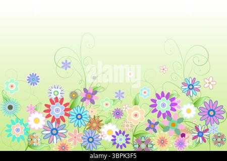Généré numériquement girly floral design Banque D'Images