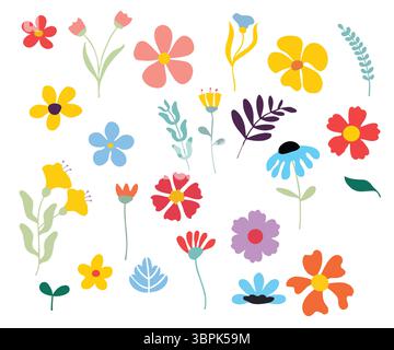 Fleurs de printemps illustration vectorielle de fleurs pour la décoration saisonnière et les thèmes de la nature Illustration de Vecteur