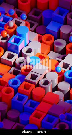 Conception d'arrière-plan géométrique de rendu 3D abstrait Banque D'Images