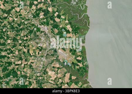 Image satellite de Douvres, la capitale du Delaware, États-Unis - contient des données sentinelles Copernicus modifiées (2024) Banque D'Images