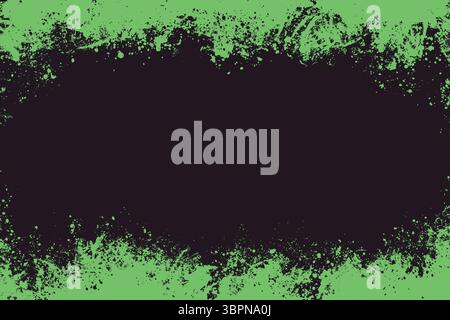 Fond abstrait grunge. Superposition grunge vert néon sur fond sombre. Texture rugueuse de la peinture à l'encre. Superposition urbaine graffiti Retro pinceau Illustration de Vecteur