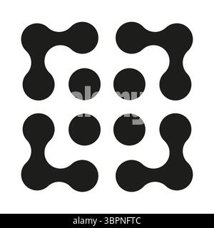Icône Metaball. Points connectés. Motif cercles abstraits. Elément de conception. Illustration vectorielle. Illustration de Vecteur