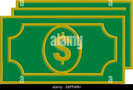 pile de billets d'un dollar icône - argent et symbole financier Illustration de Vecteur