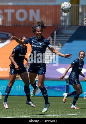 5 juillet 2020, Herriman, Utah, États-Unis : la défenseuse du courage de Caroline du Nord ABBY ERCEG (6) se positionne dans le but gagnant lors de leur match de la ronde préliminaire de la NWSL Challenge Cup contre les Red Stars de Chicago au stade ZIONS Bank à Herriman, UT, le dimanche 5 juillet 2020. (Crédit image : © Michael Mangum/ZUMA Wire) Banque D'Images