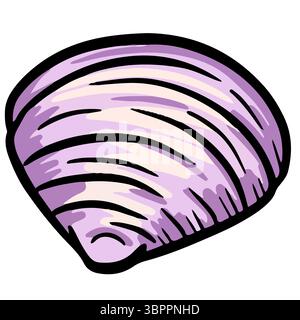 Illustration clipart dessinée à la main de coquillages mollusques coquillages coquillages Banque D'Images