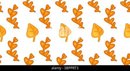 Motif feuille jaune mignon sans couture Illustration de Vecteur