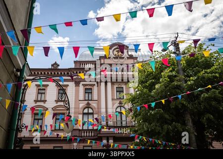 Bâtiment historique de l'Université dans le centre d'Ivano-Frankivsk Ukraine Banque D'Images