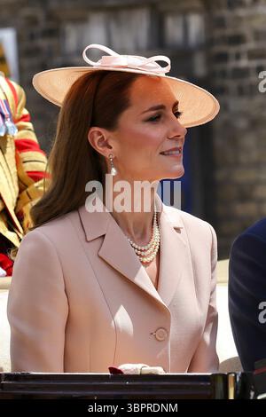 Windsor Royaume-Uni. Catherine Princesse de Galles au château de Windsor pour la visite d'Etat du Président Emmanuel Macron. 8 juillet 2025. Ref :LMK430-S090725-001 Anfisa Polyushkevych/Landmark Media WWW.LMKMEDIA.COM Banque D'Images