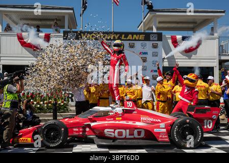 Elkhart Lake, Wa, États-Unis. 22 juin 2025. ALEX Palou (10) (ESP), pilote de LA SÉRIE NTT INDYCAR de Barcelone, Espagne, remporte le Grand Prix XPEL à Road America à Elkhart Lake, WA. (Crédit image : © Walter G. Arce Sr./ASP via ZUMA Press Wire) USAGE ÉDITORIAL SEULEMENT ! Non destiné à UN USAGE commercial ! Banque D'Images