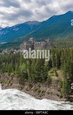 Fairmont Banff Springs surprise Corner, Parc national Banff, Alberta, Canada Banque D'Images