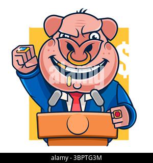 Main mettant le bulletin de vote dans une boîte avec l'illustration vectorielle de code binaire Illustration de Vecteur