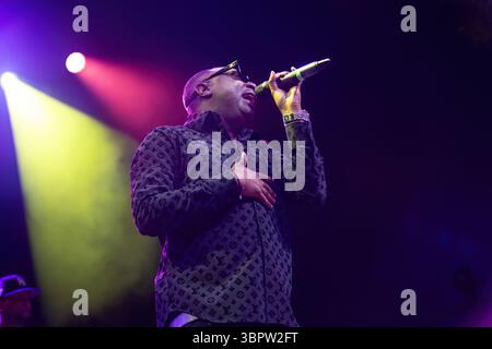 Slim of 112 se produit sur scène lors du Club Quarantine Live avec d-Nice au Festival de la culture essence 2025 au Fillmore New Orleans le 7 juillet 2025 à la Nouvelle-Orléans, en Louisiane. (Photo de Jay Wiggins/Sipa USA) Banque D'Images