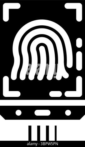 illustration vectorielle de l'icône de glyphe du module de capteur d'empreintes digitales Illustration de Vecteur