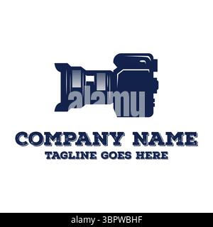 Icône de caméra vidéo photo numérique rétro vintage pour la photographie ou le vecteur d'illustration d'enregistreur vidéo Illustration de Vecteur