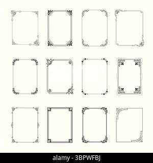 Cadre décoratif décoratif rétro vintage Illustration de Vecteur