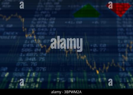 Image générée numériquement du graphique boursier Banque D'Images