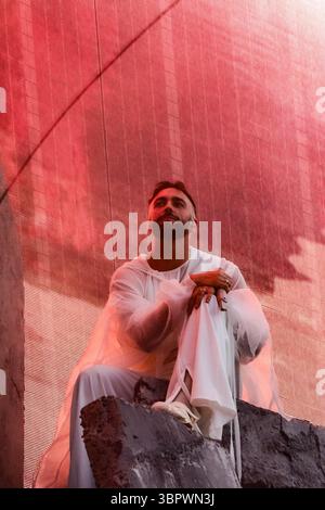 Turin, Italie. 10 juillet 2025. Le chanteur italien Mengoni lors du concert à Turin pendant MENGONI DEGAGI STADI, concert de musique à TURIN, Italie, 09 juillet 2025 crédit : Agence photo indépendante/Alamy Live News Banque D'Images