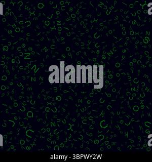 Motif pixel fait de lettres dispersées dans un style minimaliste. Texture numérique rétro pour les arrière-plans et les dessins. Vecteur pixel art. Illustration de Vecteur