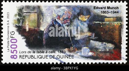 Détail de la peinture d'Edvard Munch sur timbre-poste Banque D'Images
