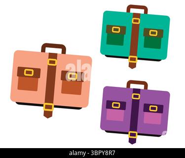 Vecteur de mallette, symbole de sac d'affaires, conception d'équipement de bureau d'entreprise Illustration de Vecteur