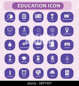 Ensemble de vecteurs d'icônes d'éducation Illustration de Vecteur