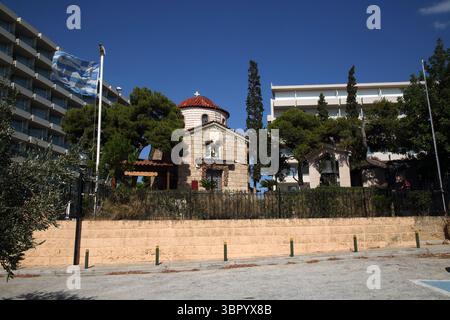 Extérieur de l'église Agios Nikolas Vari-Voula- Vouliagmeni Attica Grèce Banque D'Images
