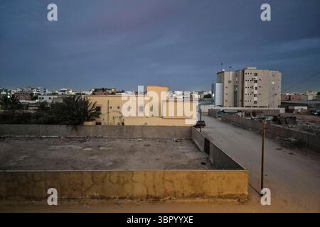Mauritanie. Nouakchott. Vue nocturne d'Un quartier périphérique de la capitale Banque D'Images