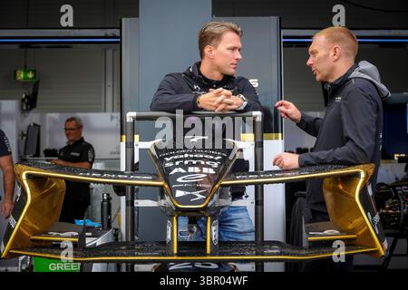 Berlin, Allemagne. 10 juillet 2025. Lors de l'ePrix de Berlin, 13e et 15e manche du Championnat du monde ABB FIA de formule E 2024-25, sur le Tempelhof Airport Street circuit du 11 au 13 juillet 2025 à Berlin, Allemagne - photo Paulo Maria/DPPI crédit : DPPI Media/Alamy Live News Banque D'Images