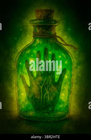 Halloween Clipart peint à la main – fantômes mignons, accessoires et objets Spooky dans le style aquarelle Banque D'Images